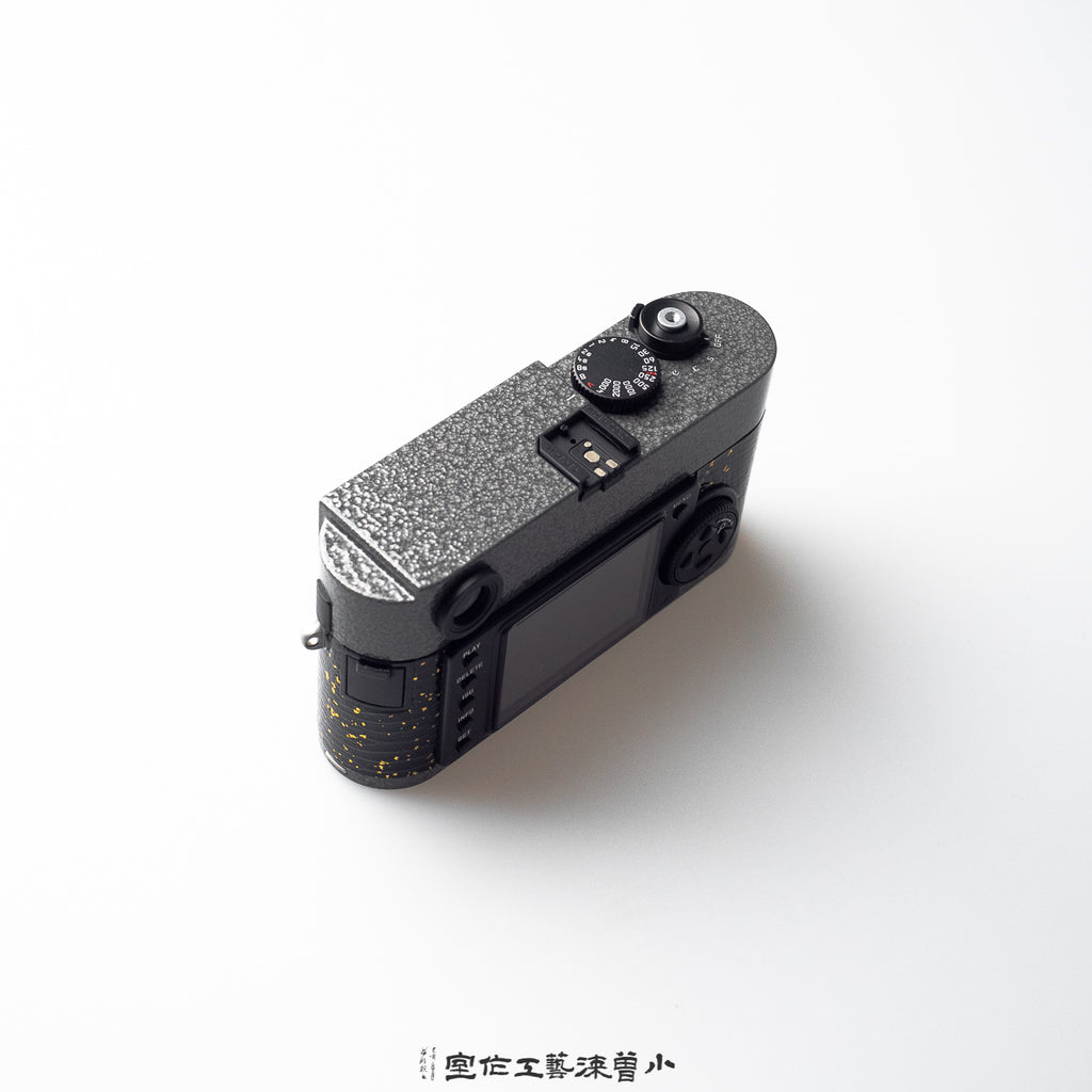 Gold-Flecked Black Lizard Skin with Hammered Grey Lacquer Finish（M240）