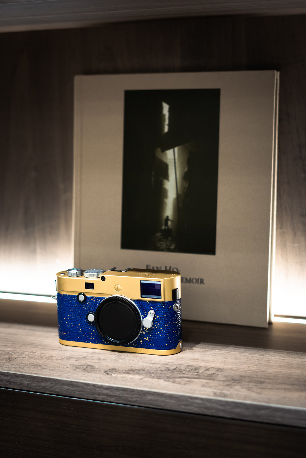 Leather art replacement with gold sprinkled lizard skin material/Blue