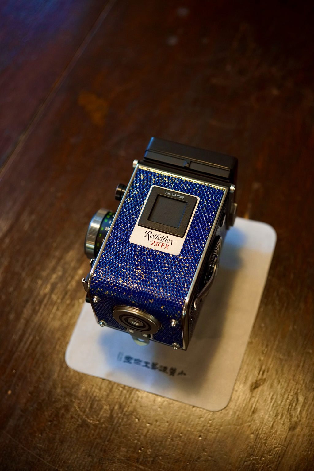 Leather art replacement with gold sprinkled lizard skin material/Blue