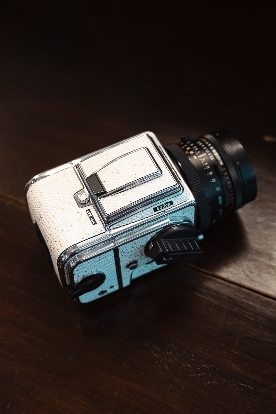 503CW Leather art replacement with gold sprinkled lizard skin material/White