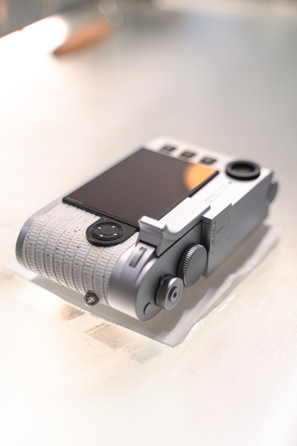 M11 Leather art replacement with gold sprinkled lizard skin material/White