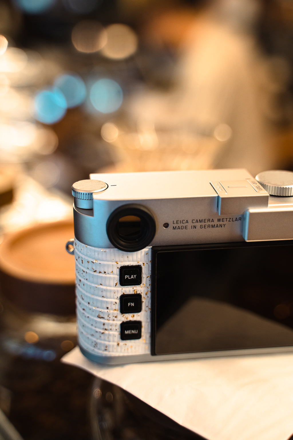 M11 Leather art replacement with gold sprinkled lizard skin material/White