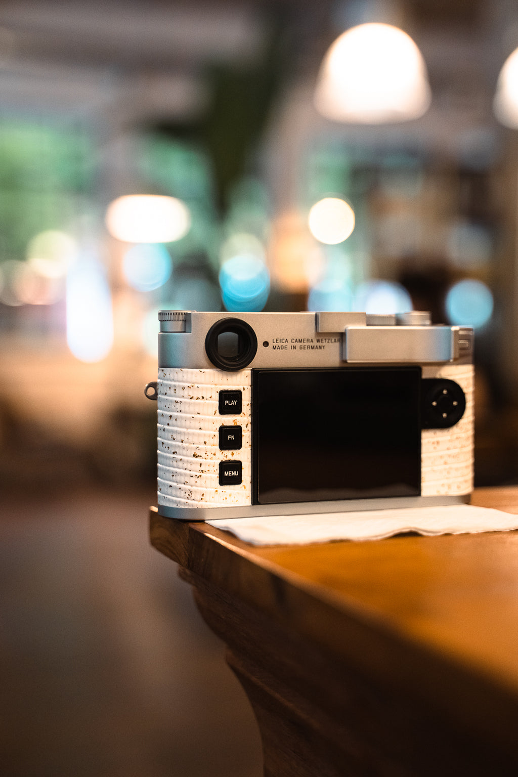 M11 Leather art replacement with gold sprinkled lizard skin material/White