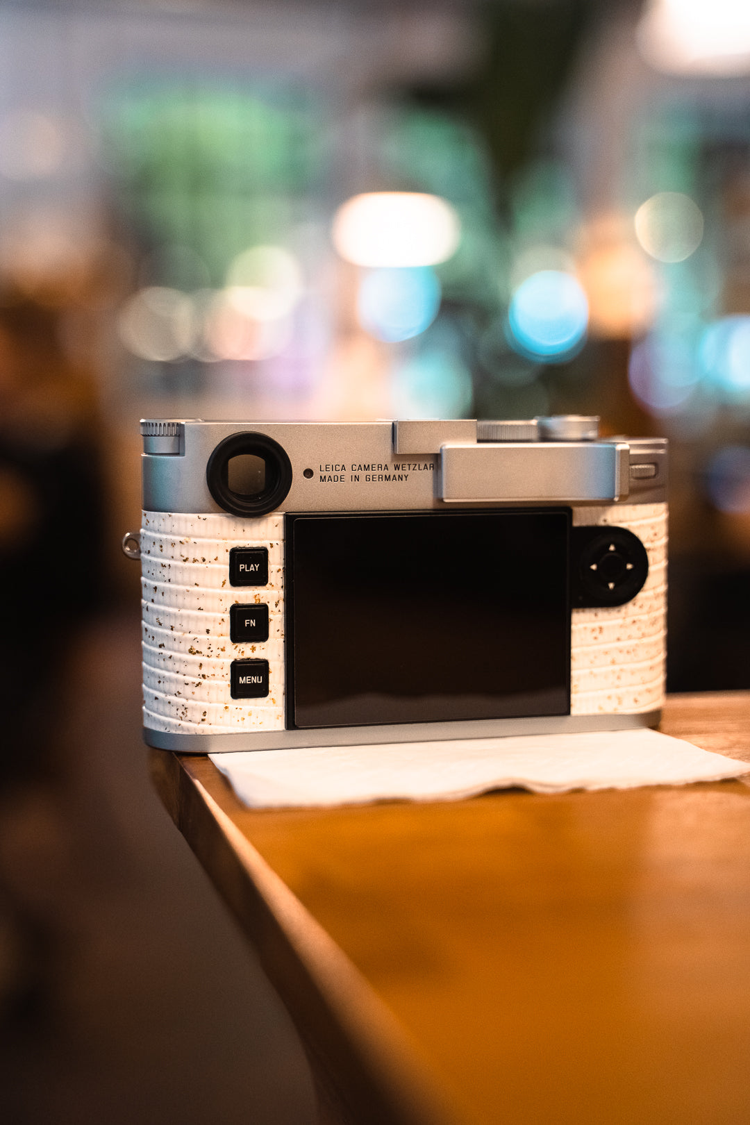 M11 Leather art replacement with gold sprinkled lizard skin material/White