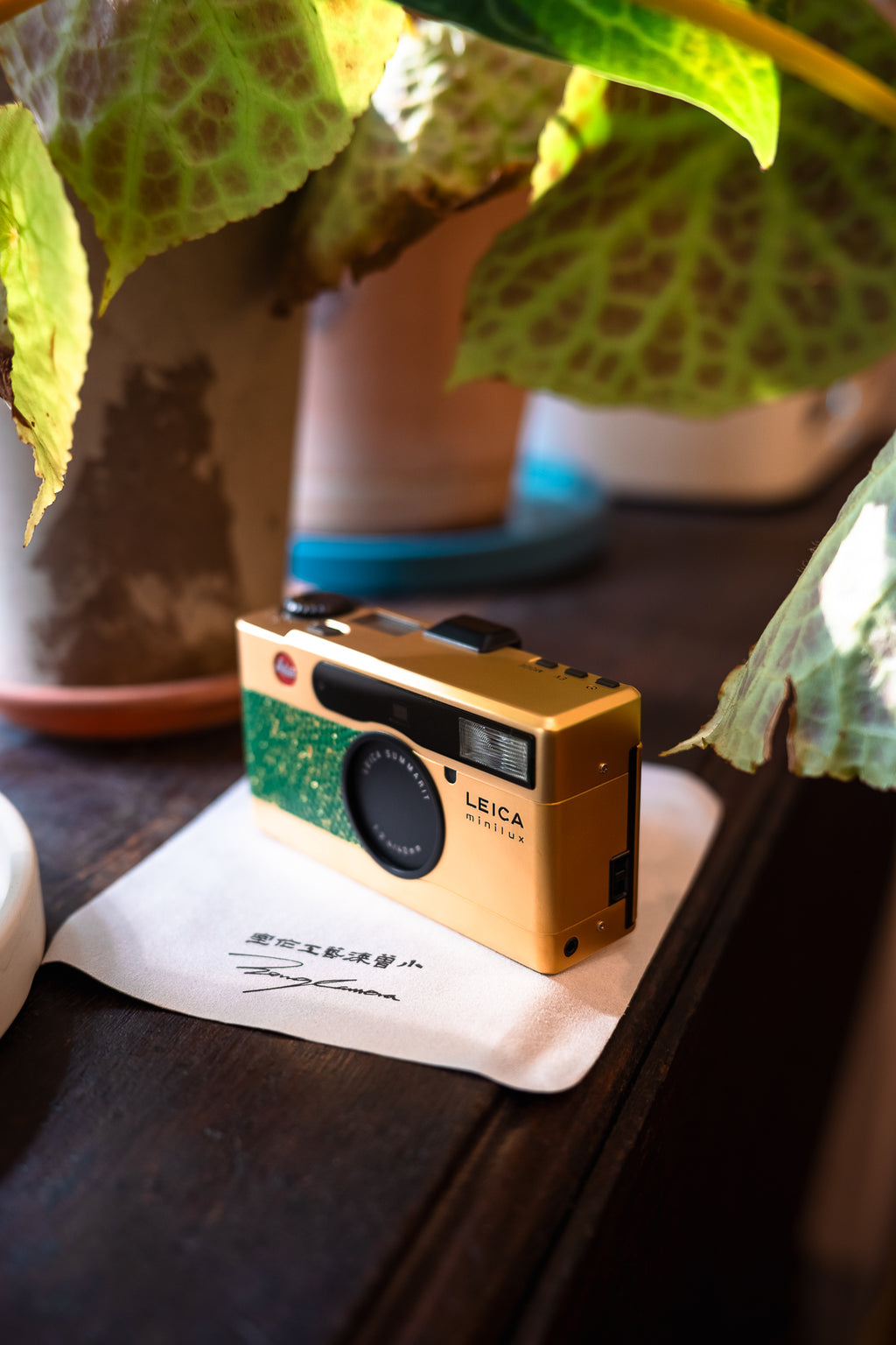 minilux 24K Golden Customization/Leather art replacement with gold sprinkled lizard skin material/Green