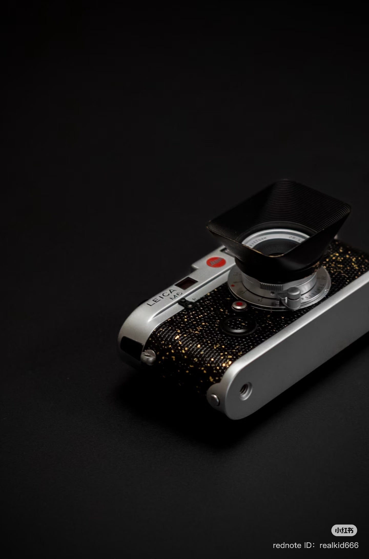 M6 Leather art replacement with gold sprinkled lizard skin material/black