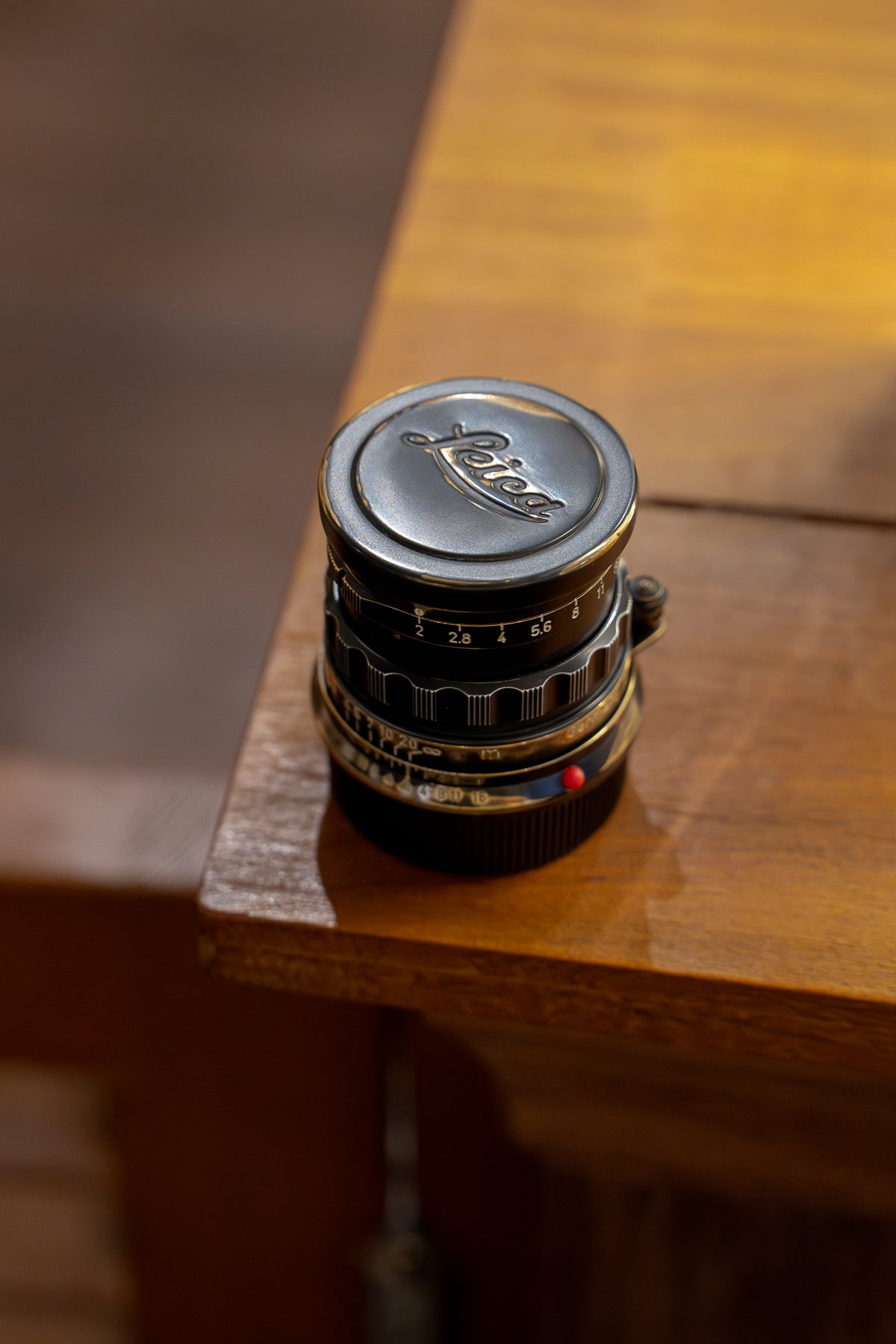 50mm Lens Custom Vintage Reset black paint/exposed copper to make old