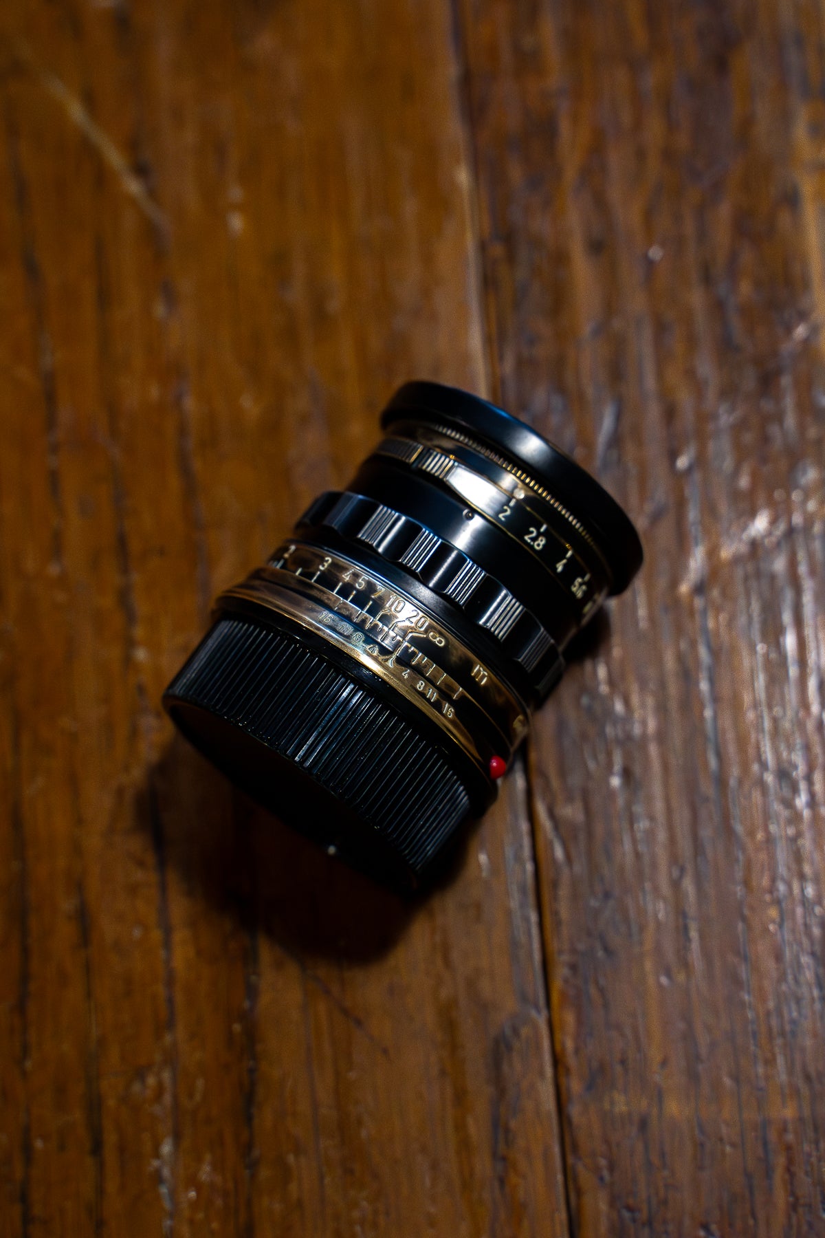 50mm Lens Custom Vintage Reset black paint/exposed copper to make old