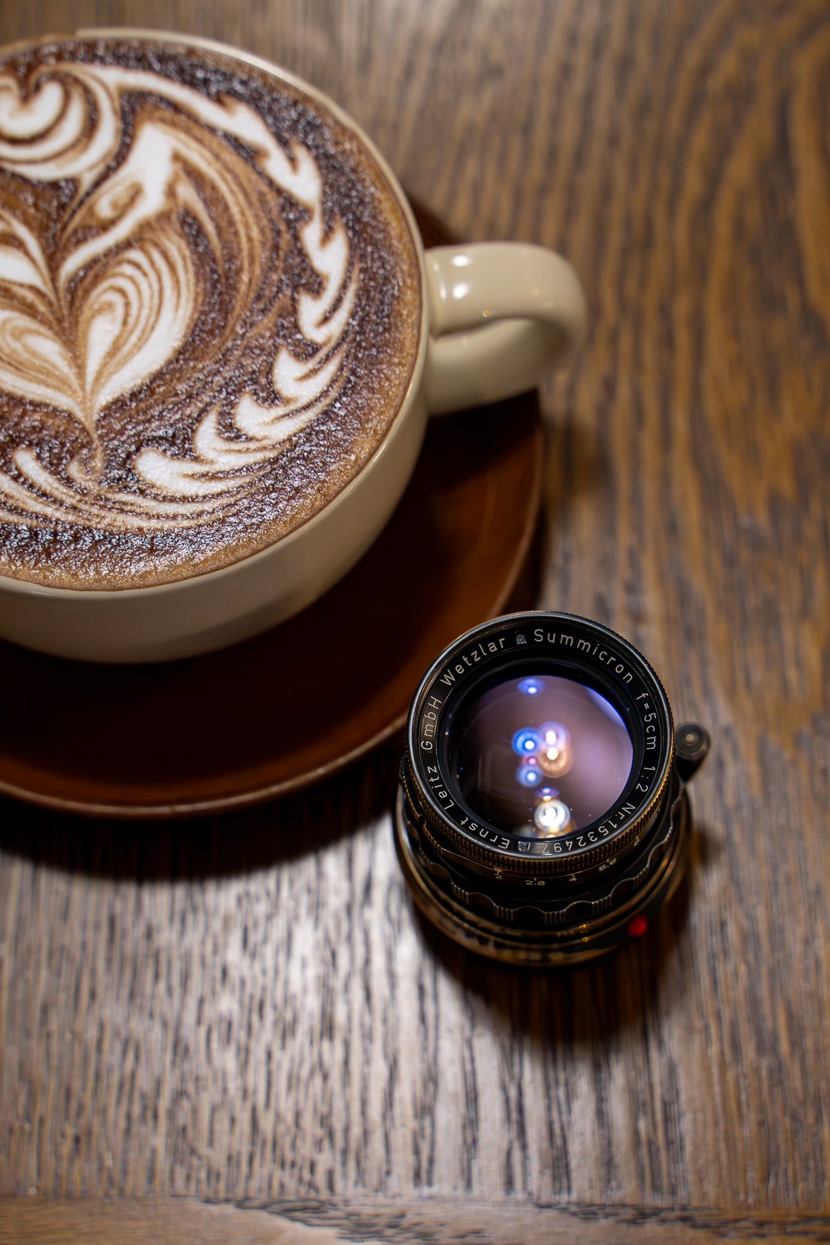 50mm Lens Custom Vintage Reset black paint/exposed copper to make old