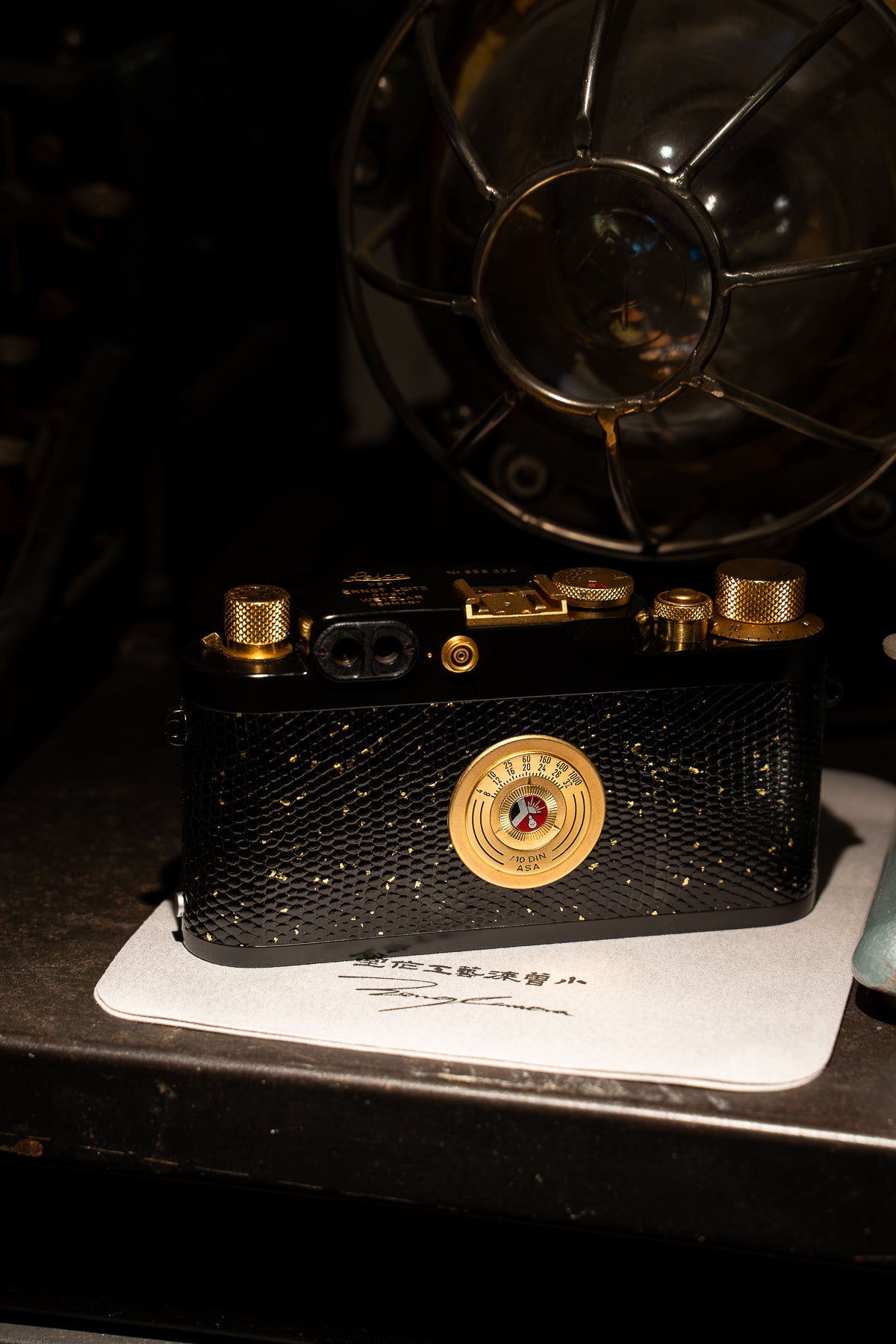 IIIG 24K Golden Customization,Leather art replacement with gold sprinkled lizard skin material/black