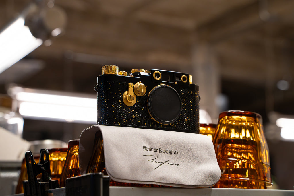 IIIG 24K Golden Customization,Leather art replacement with gold sprinkled lizard skin material/black