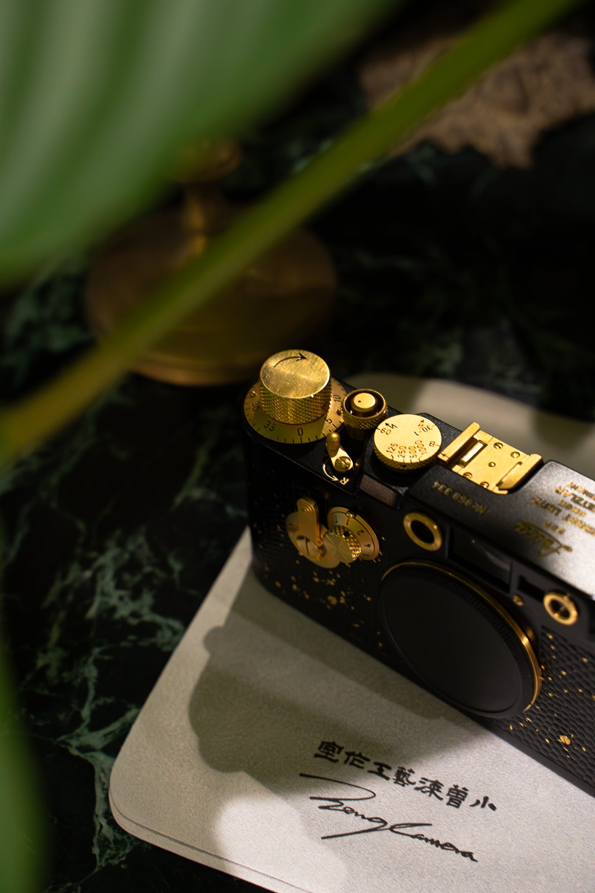 IIIG 24K Golden Customization,Leather art replacement with gold sprinkled lizard skin material/black