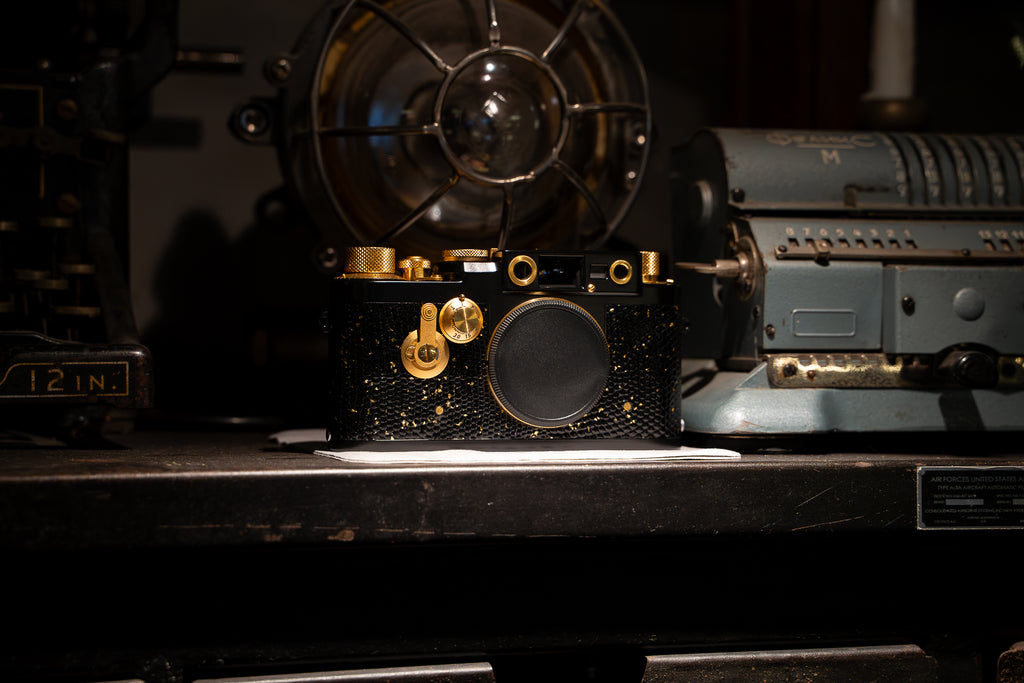 IIIG 24K Golden Customization,Leather art replacement with gold sprinkled lizard skin material/black