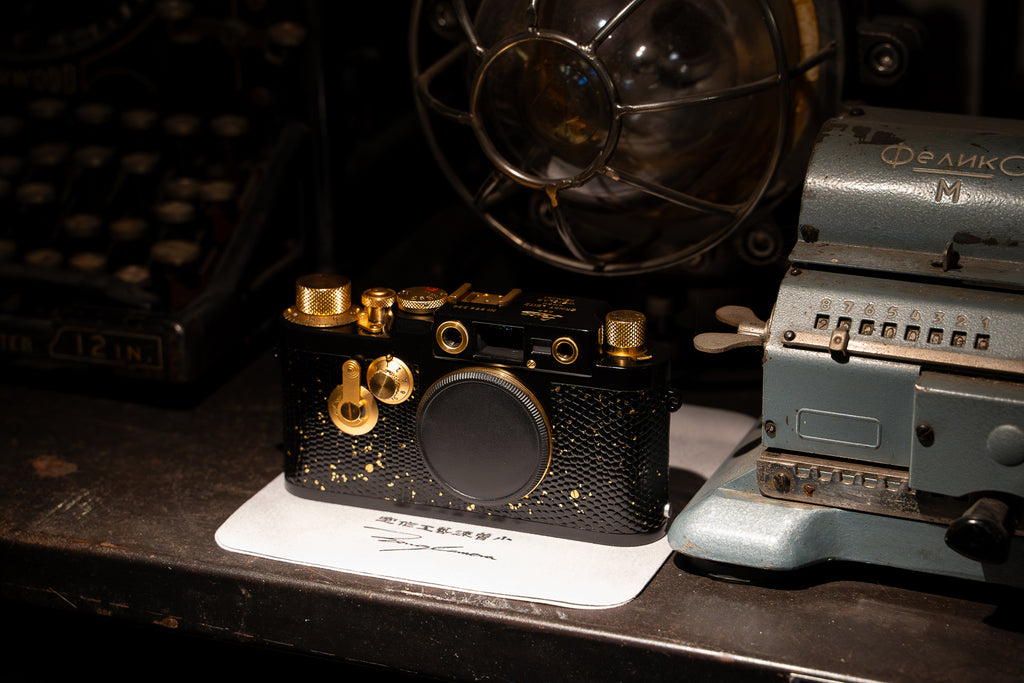 IIIG 24K Golden Customization,Leather art replacement with gold sprinkled lizard skin material/black